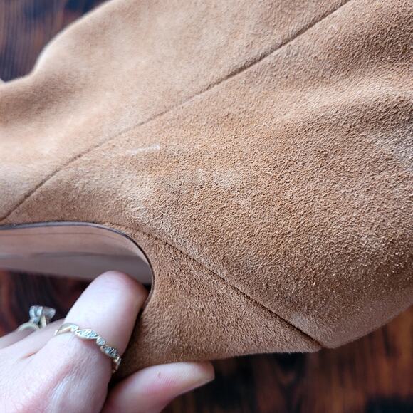 Alexandre Birman Olivia Slouch Booties Tan Suede Sz 37.5 - Picture 7 of 8